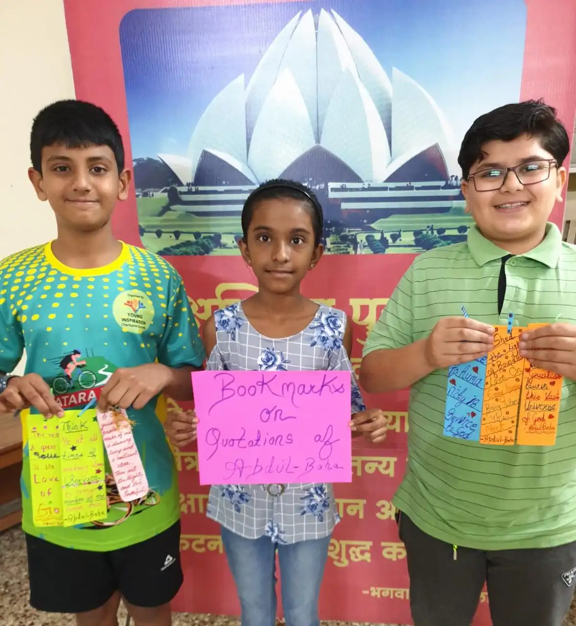 Bookmarks made by the Junior Youths on the Quotations and Prayers of ‘Abdu’l-Bahá