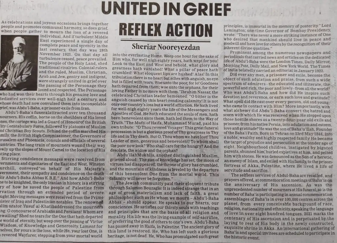 Press Release and Articles as a Tribute to the Master